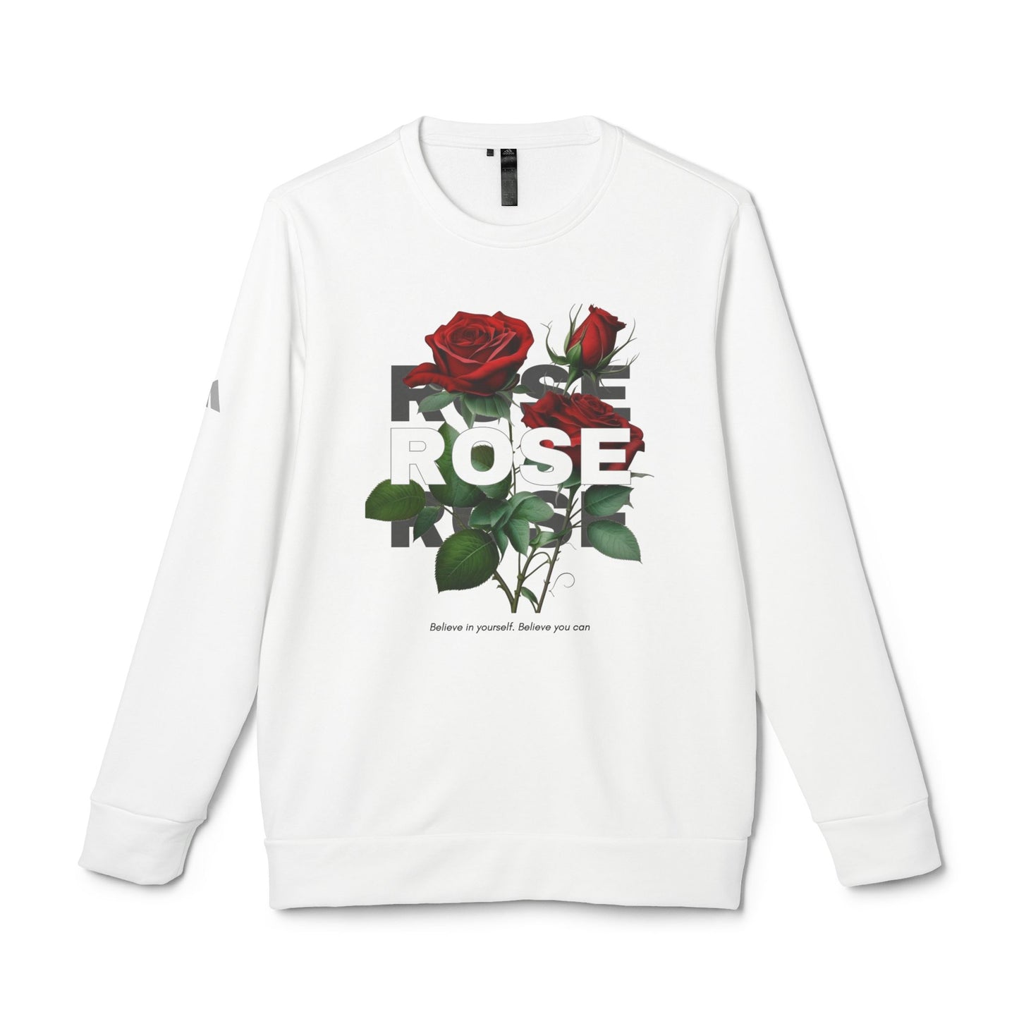 Rose Design Unisex Fleece Crewneck Sweatshirt - Inspire and Believe