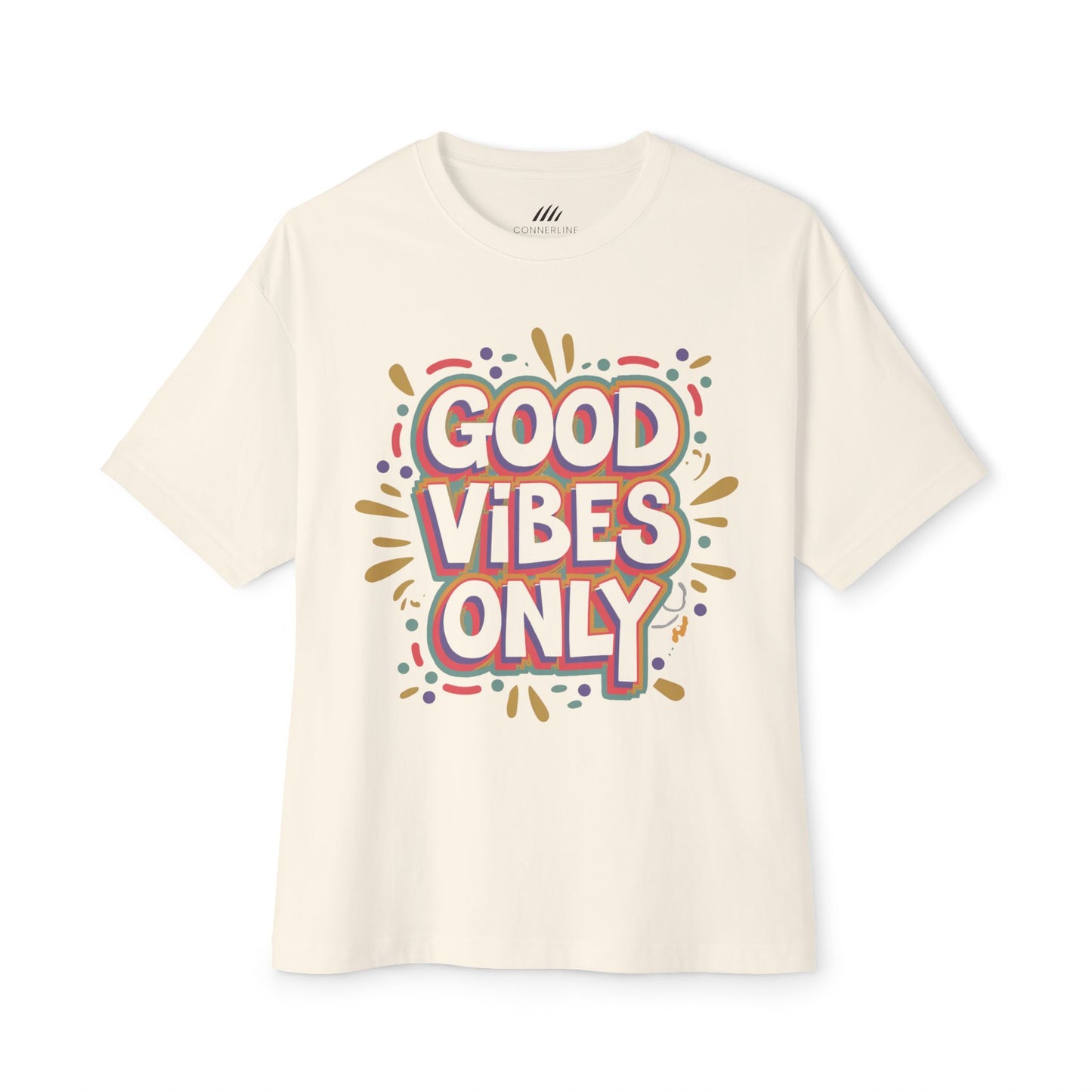 Good Vibes Only Unisex Oversized Boxy Tee, Relaxed T-Shirt, Chill Style, Perfect Gift, Summer Vibes, Festival Wear
