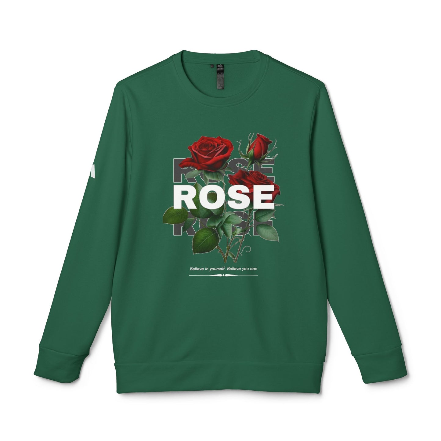 Rose Design Unisex Fleece Crewneck Sweatshirt - Inspire and Believe