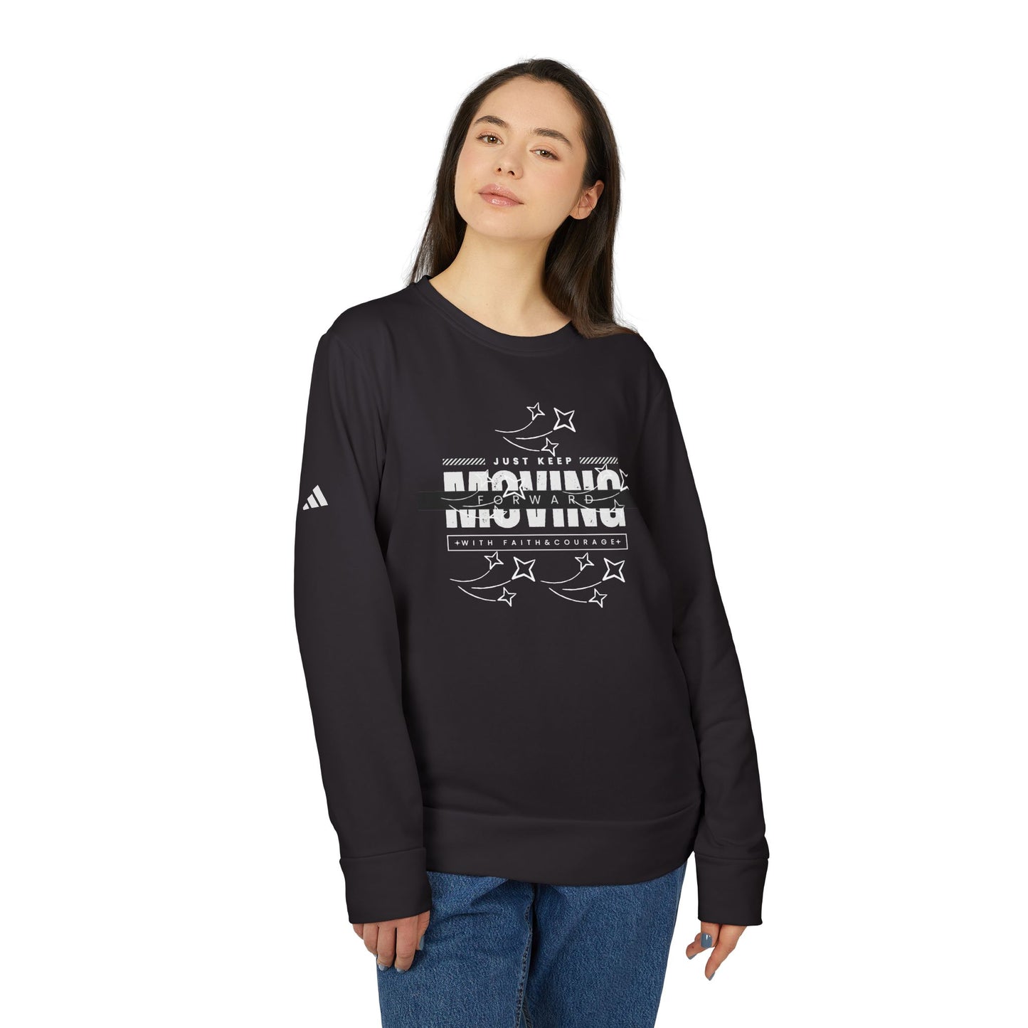 Fleece Sweatshirt with 'Just keep moving' design - Unisex
