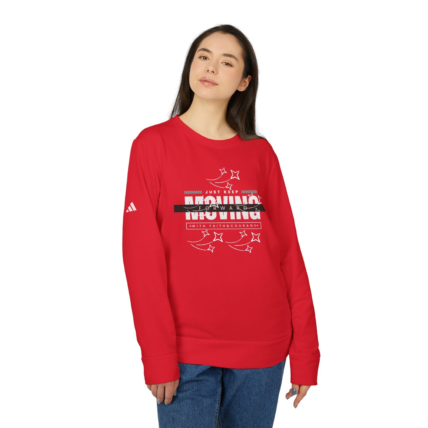 Fleece Sweatshirt with 'Just keep moving' design - Unisex