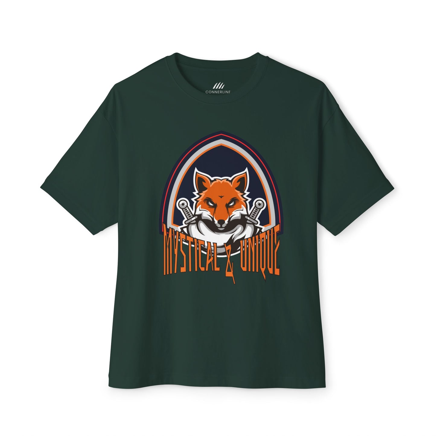 Mystical Fox Unisex Oversized Boxy Tee, Comfortable Graphic Tee, Unique Casual Wear