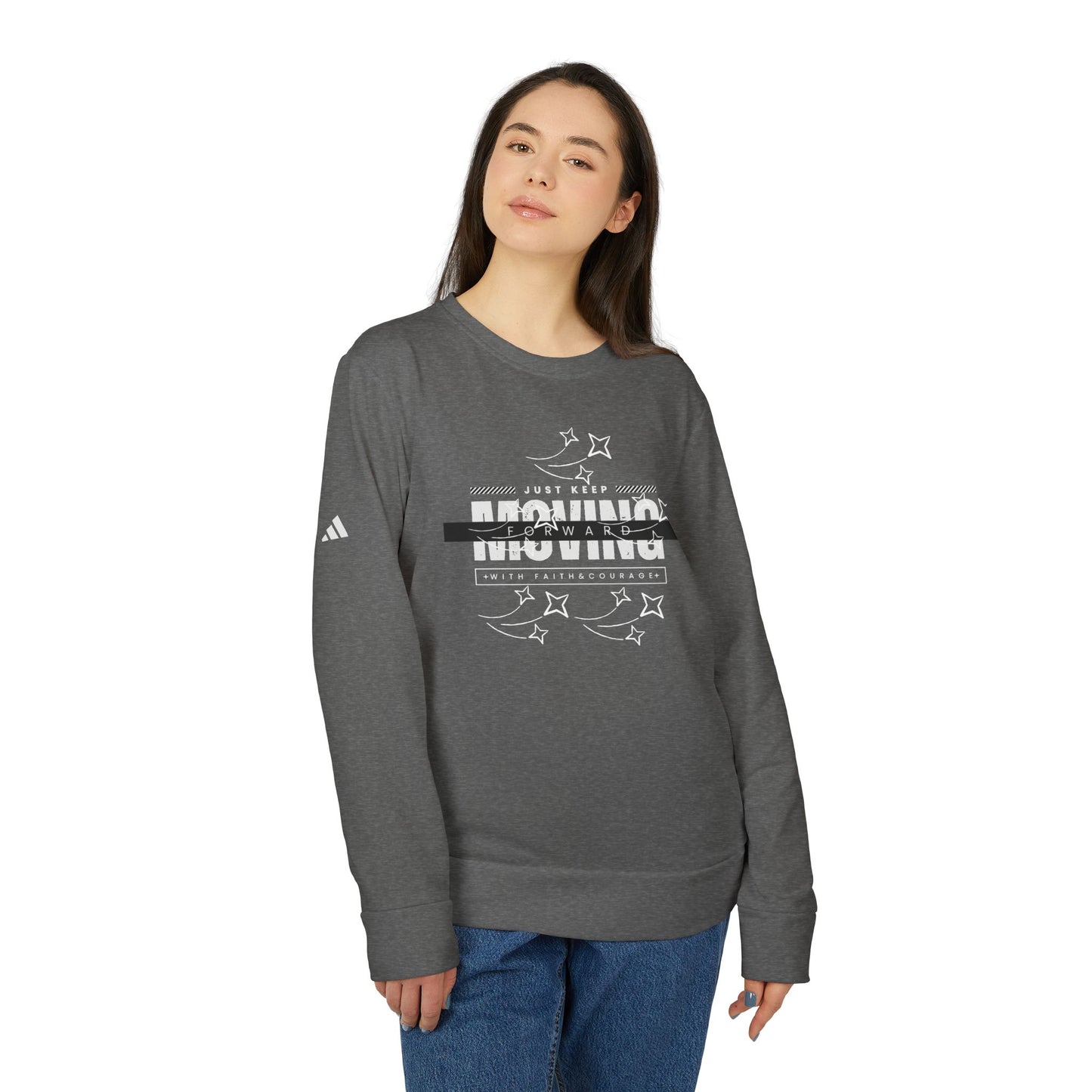 Fleece Sweatshirt with 'Just keep moving' design - Unisex