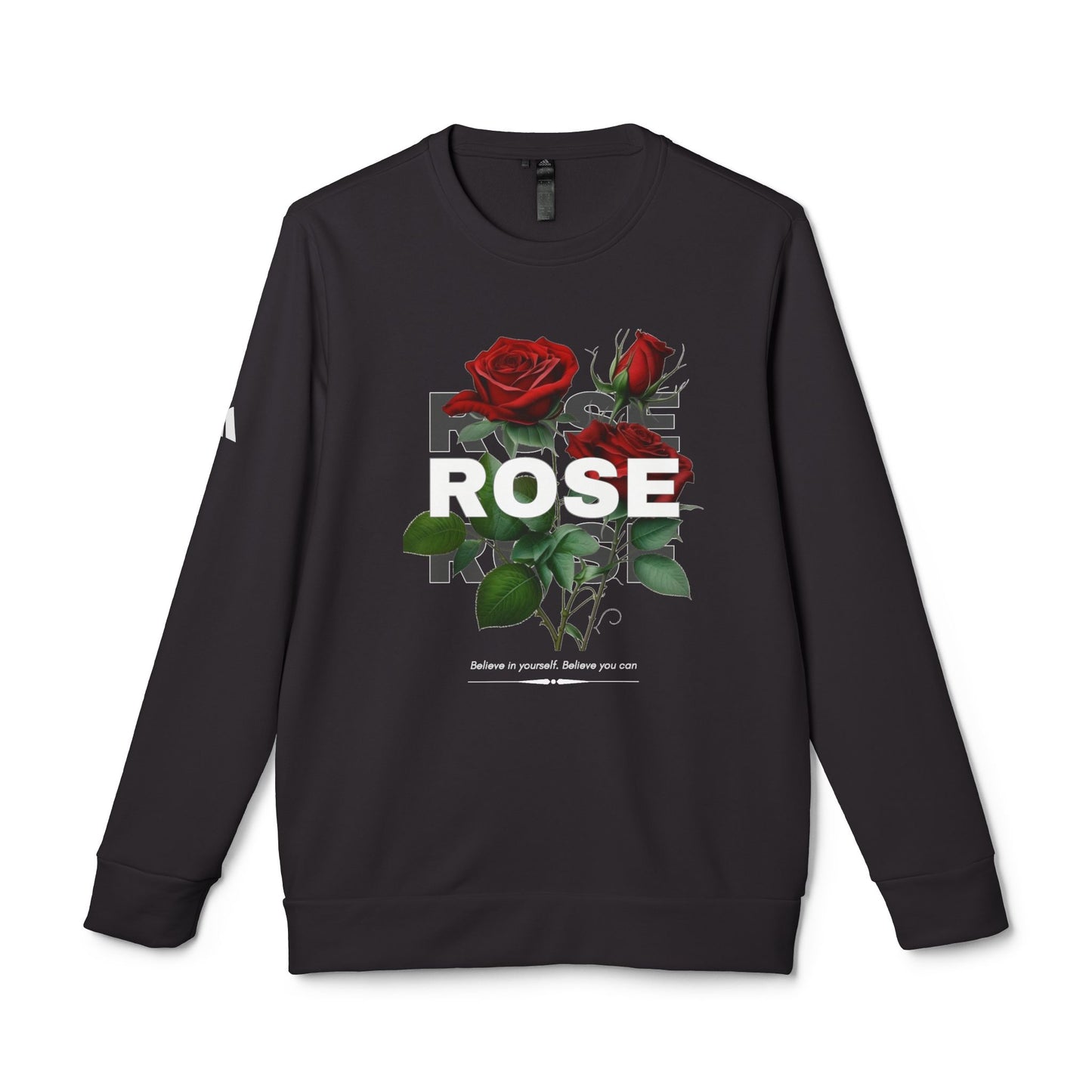 Rose Design Unisex Fleece Crewneck Sweatshirt - Inspire and Believe