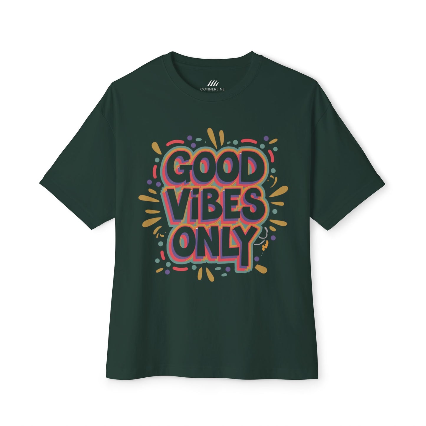 Good Vibes Only Unisex Oversized Boxy Tee, Relaxed T-Shirt, Chill Style, Perfect Gift, Summer Vibes, Festival Wear