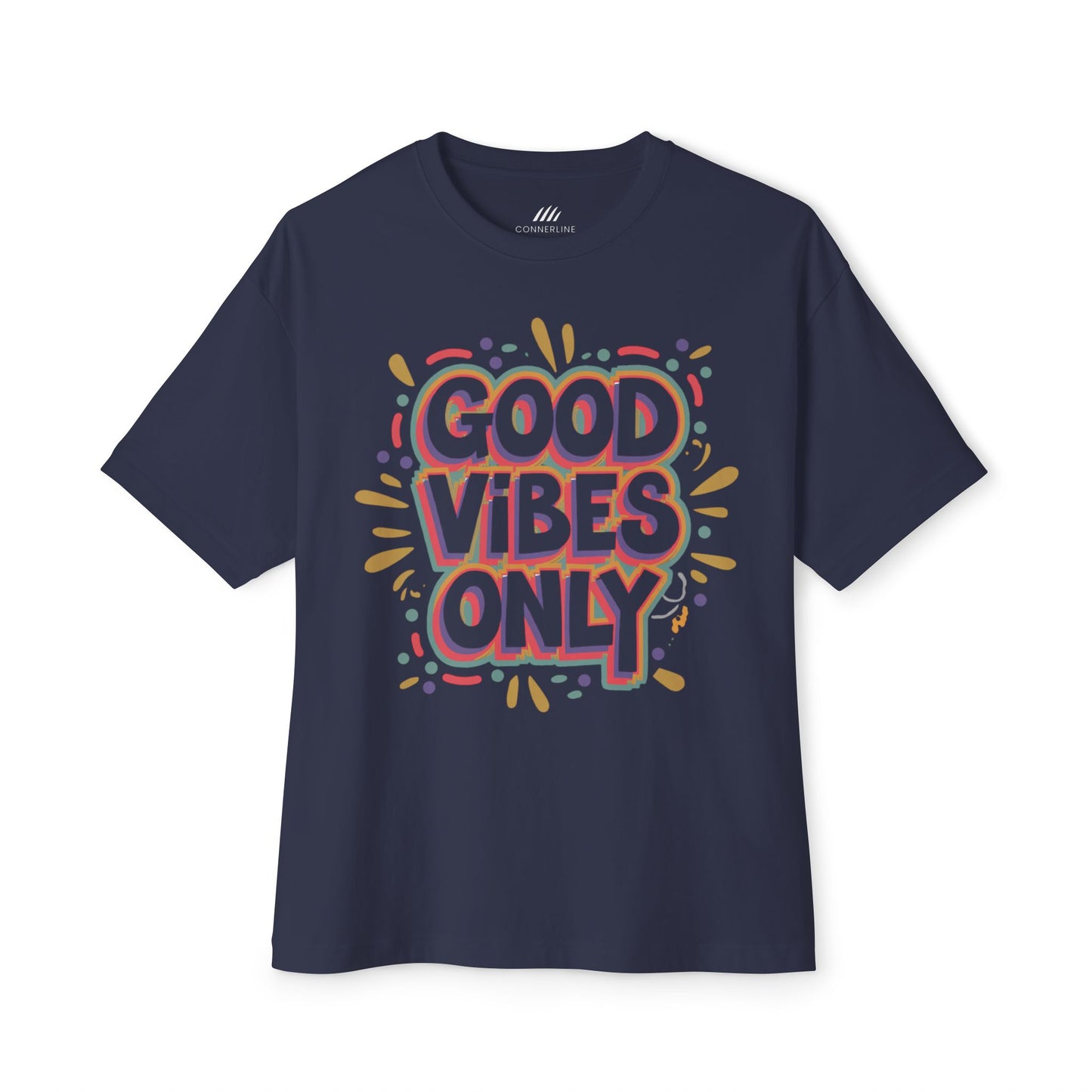 Good Vibes Only Unisex Oversized Boxy Tee, Relaxed T-Shirt, Chill Style, Perfect Gift, Summer Vibes, Festival Wear