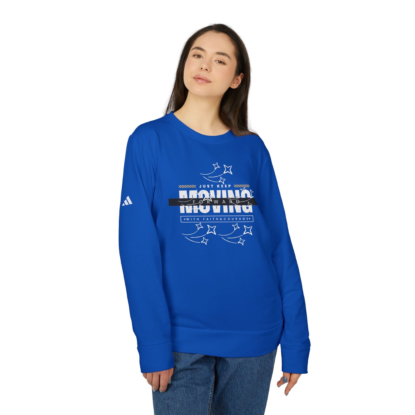Fleece Sweatshirt with 'Just keep moving' design - Unisex