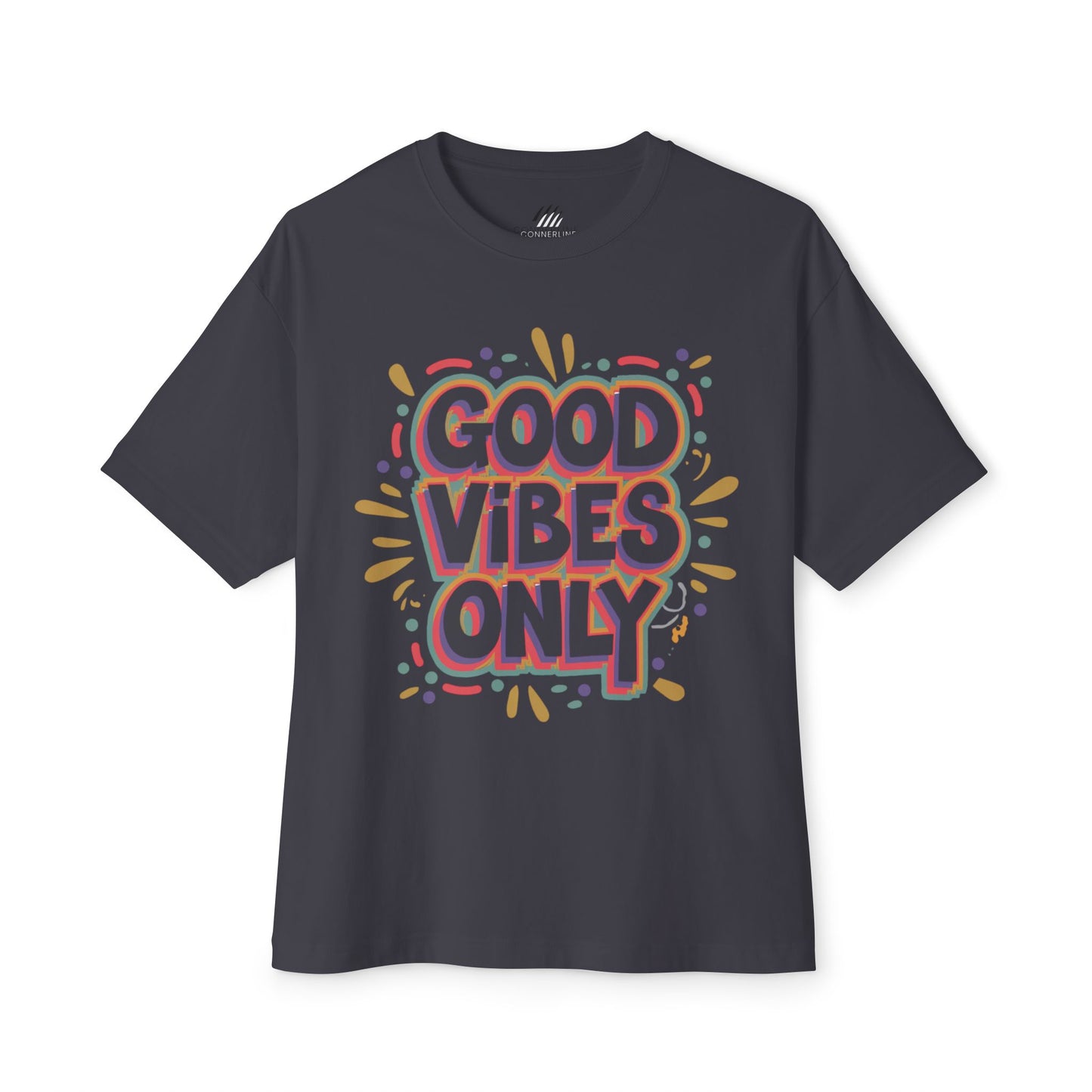 Good Vibes Only Unisex Oversized Boxy Tee, Relaxed T-Shirt, Chill Style, Perfect Gift, Summer Vibes, Festival Wear