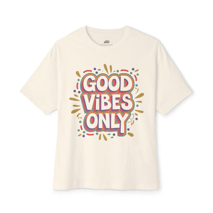 Good Vibes Only Unisex Oversized Boxy Tee, Relaxed T-Shirt, Chill Style, Perfect Gift, Summer Vibes, Festival Wear