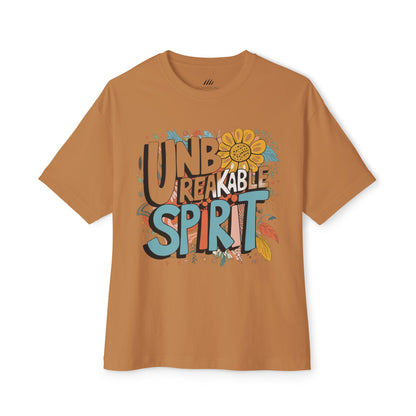 Unisex Oversized Boxy Tee with 'Unbreakable Spirit'