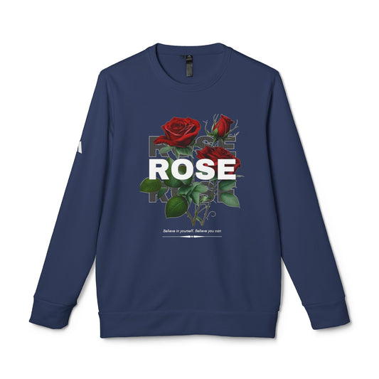 Rose Design Unisex Fleece Crewneck Sweatshirt - Inspire and Believe