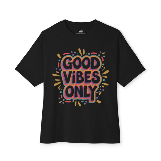 Good Vibes Only Unisex Oversized Boxy Tee, Relaxed T-Shirt, Chill Style, Perfect Gift, Summer Vibes, Festival Wear