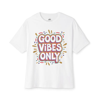 Good Vibes Only Unisex Oversized Boxy Tee, Relaxed T-Shirt, Chill Style, Perfect Gift, Summer Vibes, Festival Wear