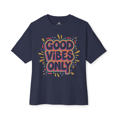 Good Vibes Only Unisex Oversized Boxy Tee, Relaxed T-Shirt, Chill Style, Perfect Gift, Summer Vibes, Festival Wear