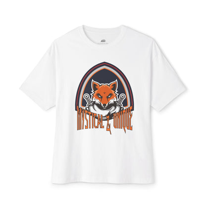 Mystical Fox Unisex Oversized Boxy Tee, Comfortable Graphic Tee, Unique Casual Wear