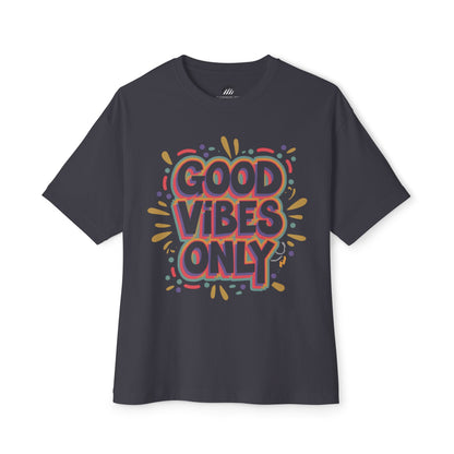 Good Vibes Only Unisex Oversized Boxy Tee, Relaxed T-Shirt, Chill Style, Perfect Gift, Summer Vibes, Festival Wear